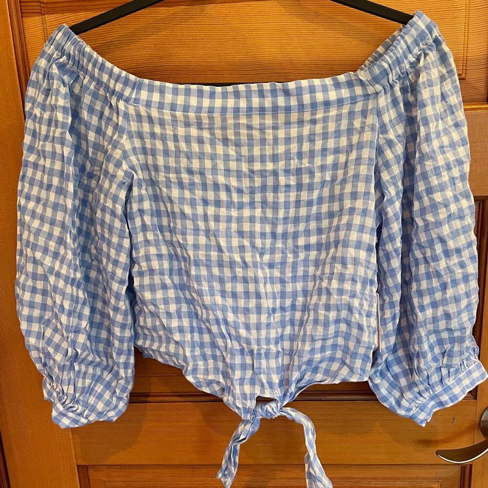 Forever 21 Gingham Cropped Blouse - NWT - Medium